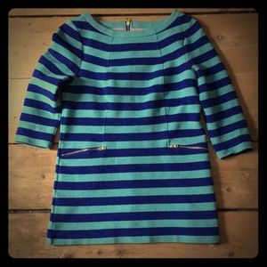Boden Tunic purple Aqua stripe